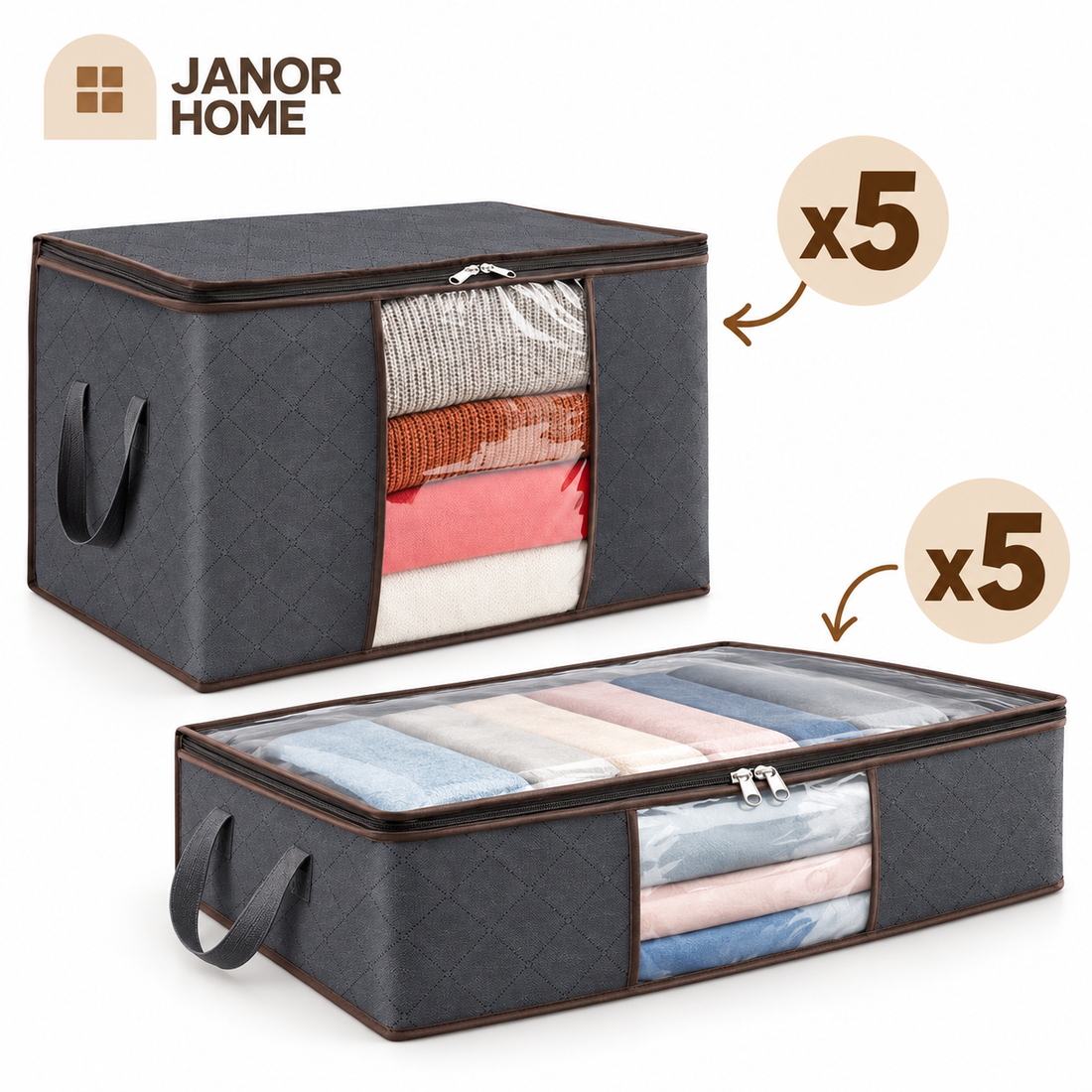 Pack de 10 sacs de rangement : grand et petit formats