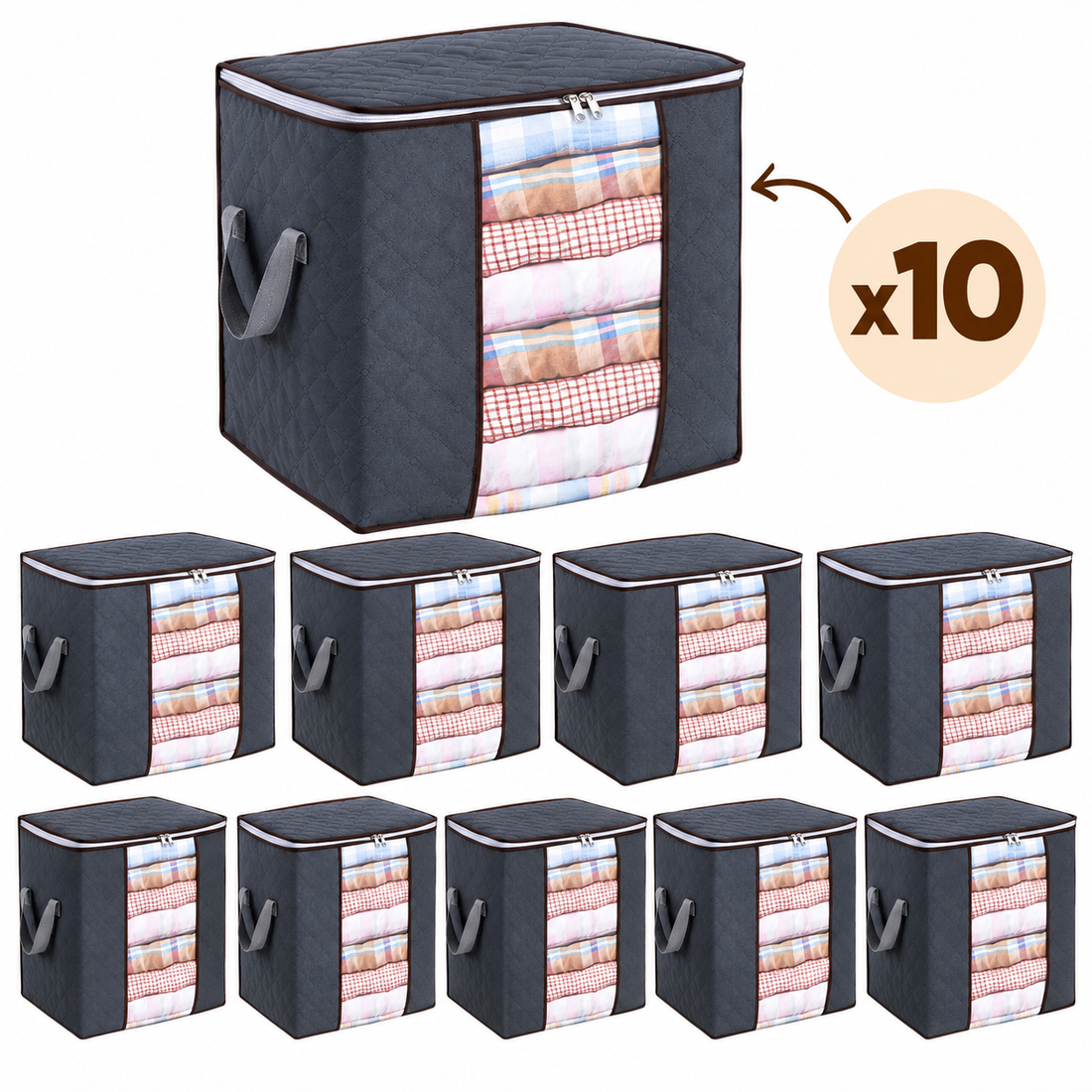 Grands sacs de rangement pour couvertures, capacité 90 L